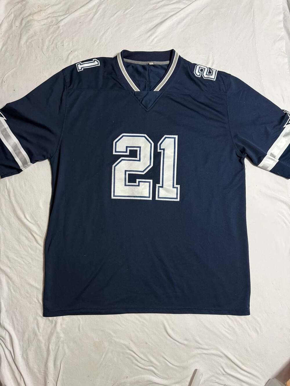 Deion Sanders #21 Dallas Cowboys Style Navy Blue Football Jersey